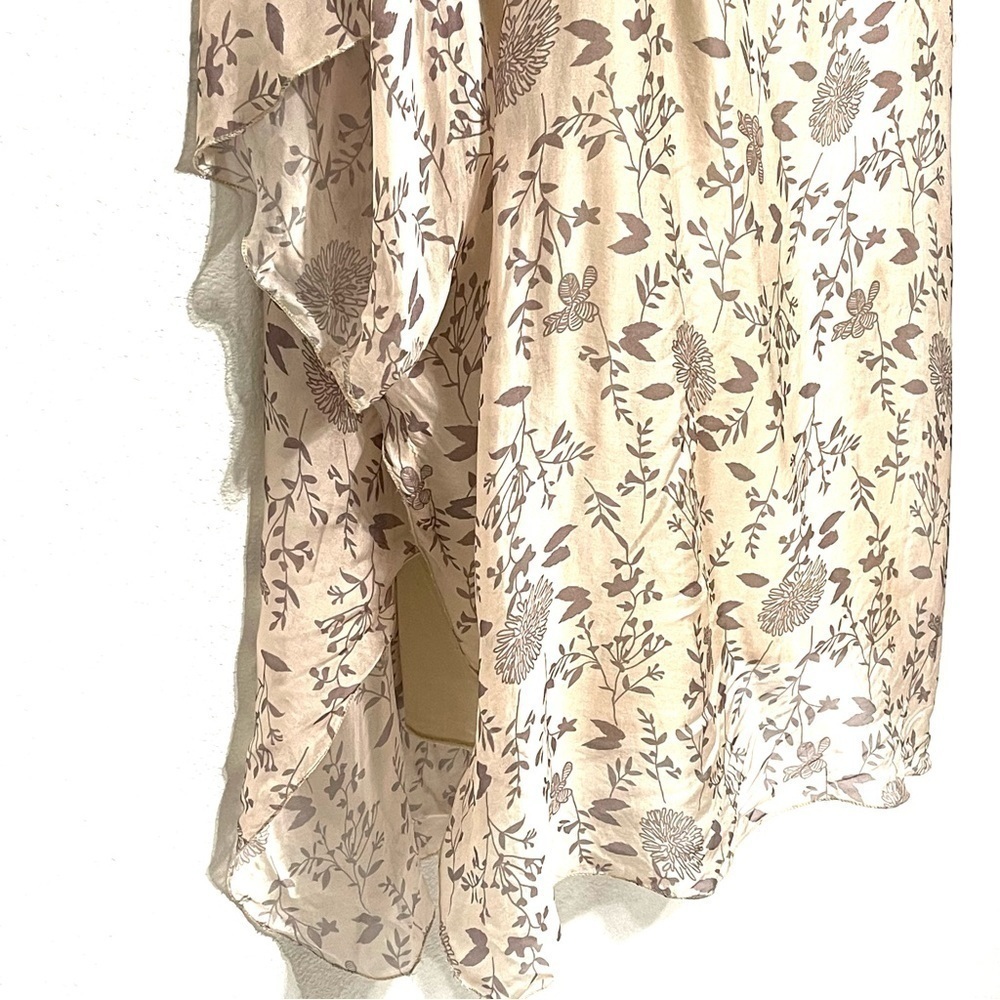 M. Made in Italy Woman Floral SILK Overlay Tunic Shift Top Dress Size S - Picture 5 of 14